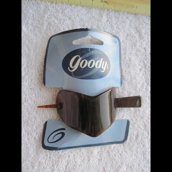 Goody 1999 Plastic Hair Barrette Stick Through Pin Heart Tortoiseshell Brown - Picture 1 of 7